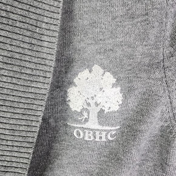 Womens Gray Lands End Outfitters Cardigan Sweater Long Sleeve OBHC Logo Size M - Picture 5 of 10